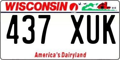 WI license plate 437XUK