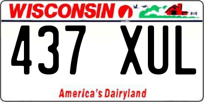 WI license plate 437XUL