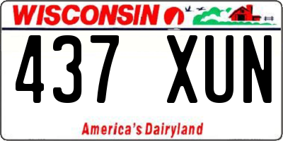 WI license plate 437XUN