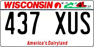 WI license plate 437XUS