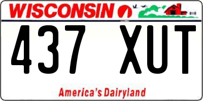 WI license plate 437XUT