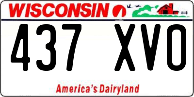 WI license plate 437XVO