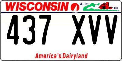 WI license plate 437XVV
