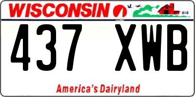 WI license plate 437XWB