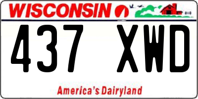 WI license plate 437XWD