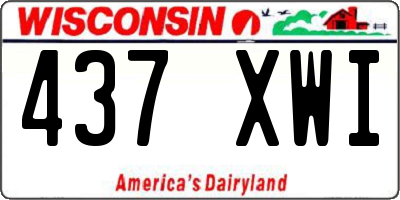 WI license plate 437XWI