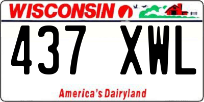 WI license plate 437XWL