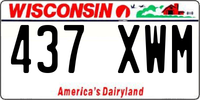 WI license plate 437XWM