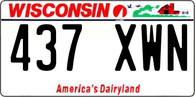 WI license plate 437XWN