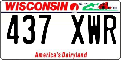 WI license plate 437XWR