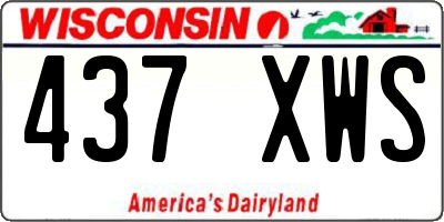 WI license plate 437XWS