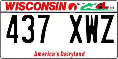WI license plate 437XWZ