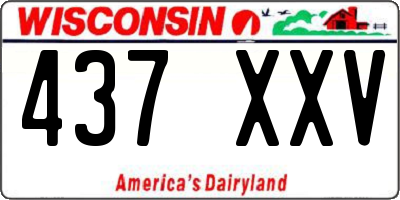 WI license plate 437XXV