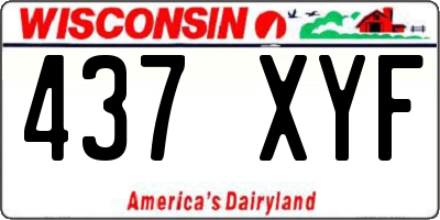 WI license plate 437XYF