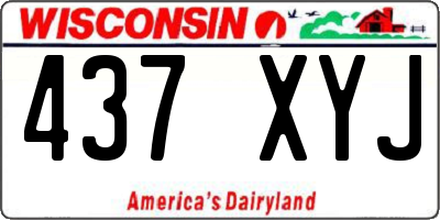 WI license plate 437XYJ