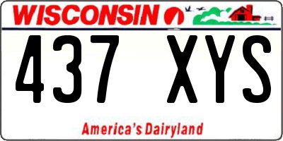WI license plate 437XYS