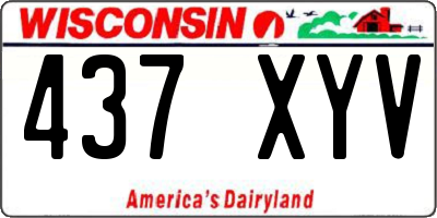 WI license plate 437XYV