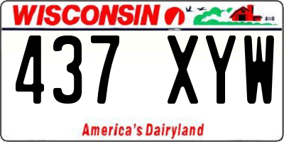 WI license plate 437XYW
