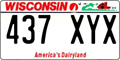 WI license plate 437XYX