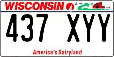 WI license plate 437XYY
