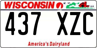 WI license plate 437XZC