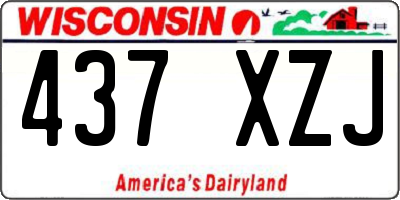 WI license plate 437XZJ