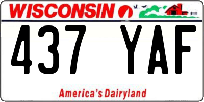 WI license plate 437YAF