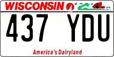 WI license plate 437YDU