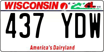 WI license plate 437YDW