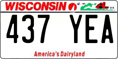 WI license plate 437YEA