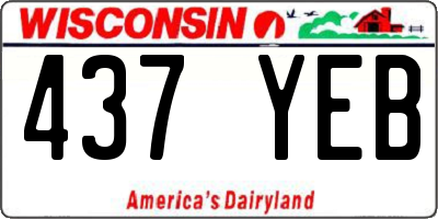 WI license plate 437YEB