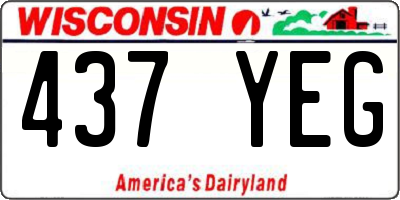 WI license plate 437YEG