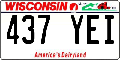 WI license plate 437YEI