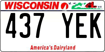 WI license plate 437YEK