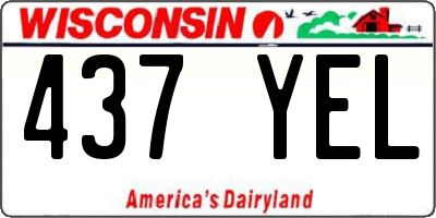 WI license plate 437YEL