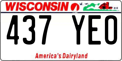 WI license plate 437YEO