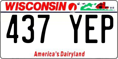 WI license plate 437YEP