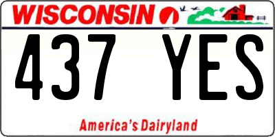 WI license plate 437YES