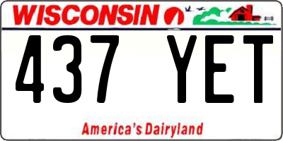 WI license plate 437YET