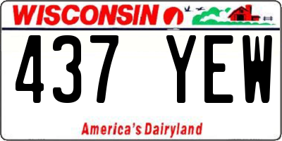 WI license plate 437YEW