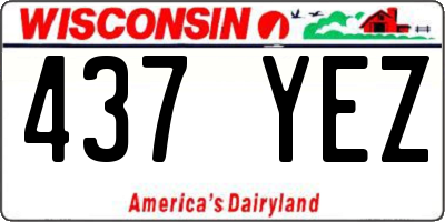 WI license plate 437YEZ