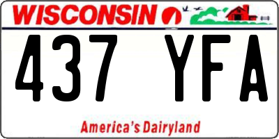 WI license plate 437YFA