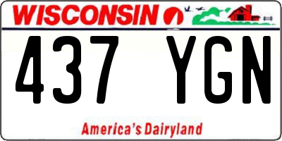 WI license plate 437YGN