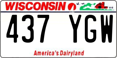 WI license plate 437YGW