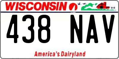 WI license plate 438NAV