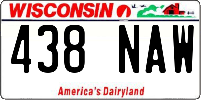 WI license plate 438NAW