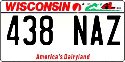 WI license plate 438NAZ