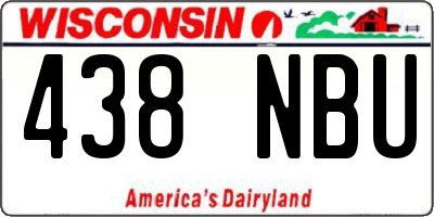 WI license plate 438NBU