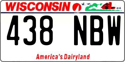 WI license plate 438NBW