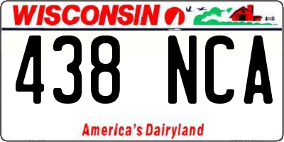 WI license plate 438NCA